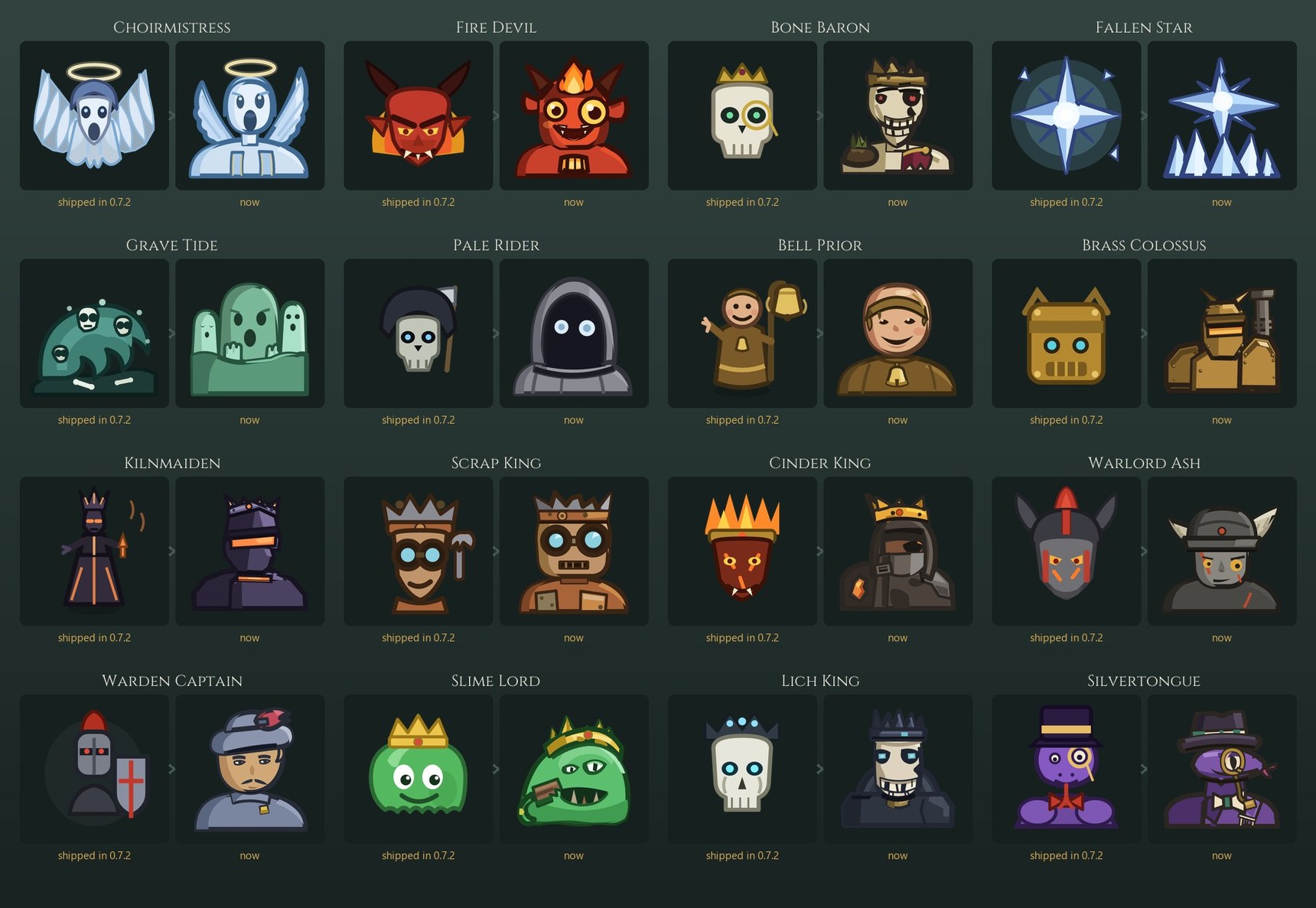 Sixteen lords' origin stones, before and after