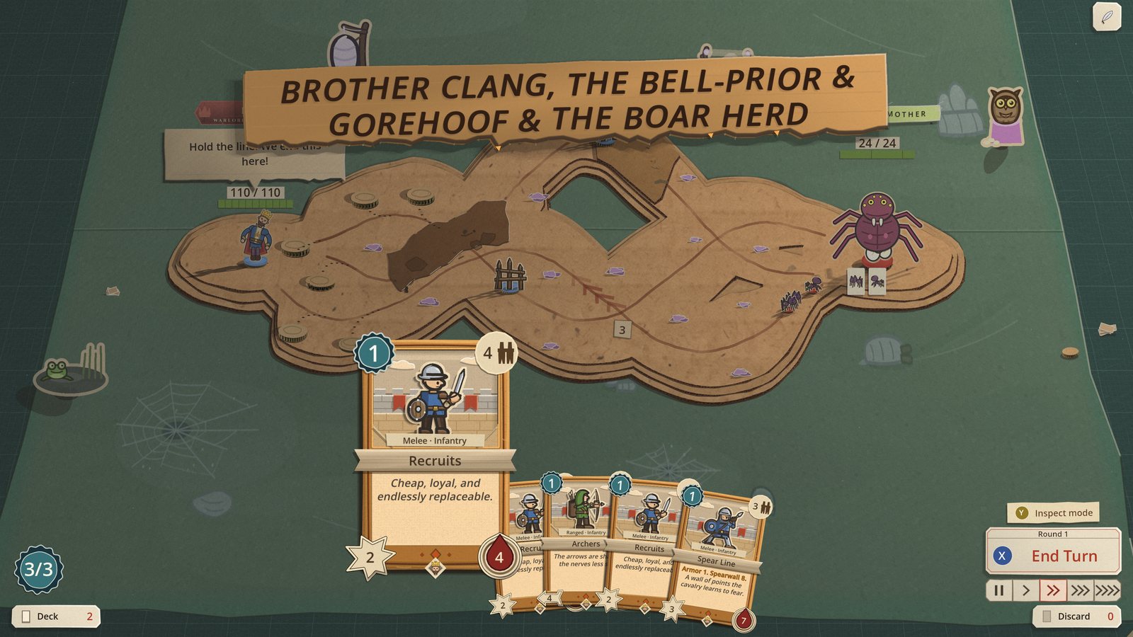 One mat, two commanders: Brother Clang and Gorehoof share the sign